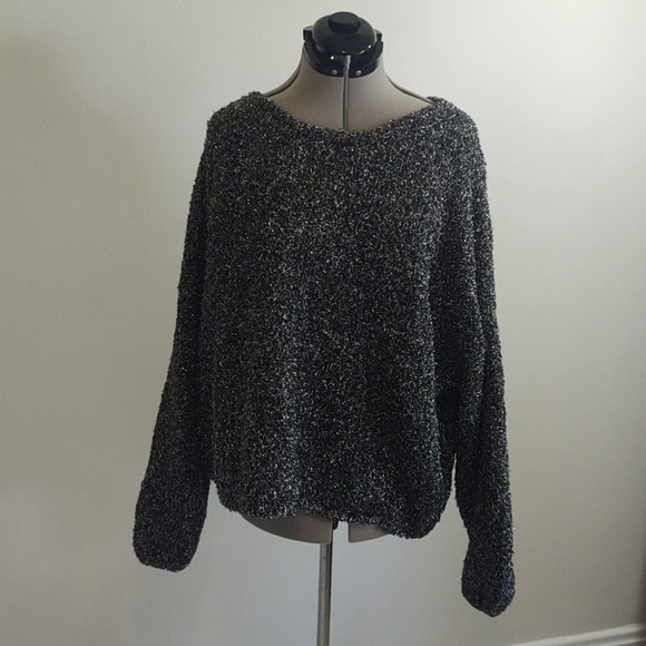 Roaman's Silver Metallic Sweater Sz 3x - Picture 1 of 10